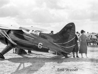Hall Bulldog at Cleveland OH with group near Gilmore, left rear view
